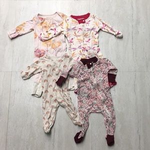 Newborn girls sleepers lot